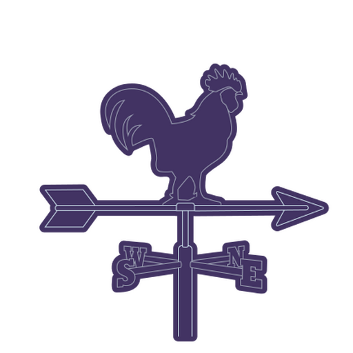 Elegantes Wetterfahnen-Design im Hahn-Stil PNG-Design