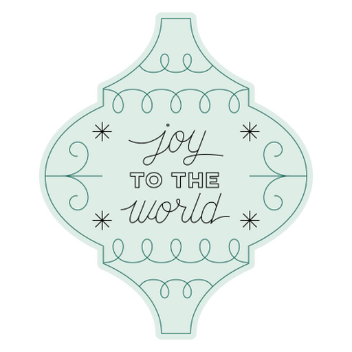 Diseño de adorno navideño "Alegría al mundo" Diseño PNG