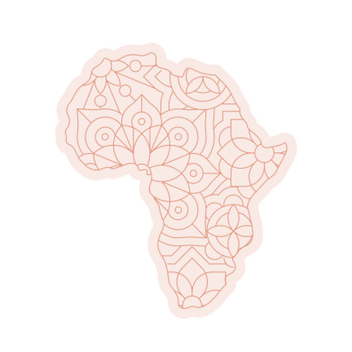 Diseño intrincado de un mapa de África con motivos florales. Diseño PNG