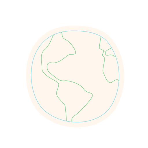 Illustrated globe design with abstract outlines t-shirt design PNG Design
