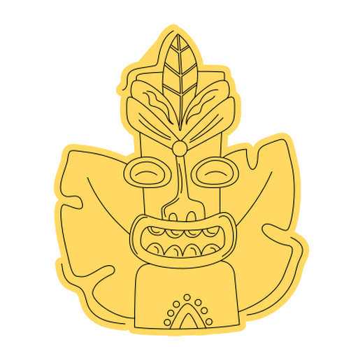 Ilustração em negrito de máscara tiki Desenho PNG
