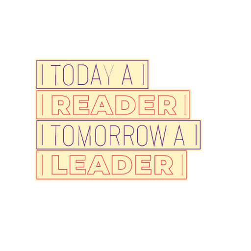 Cita inspiradora sobre la lectura y el liderazgo. Diseño PNG