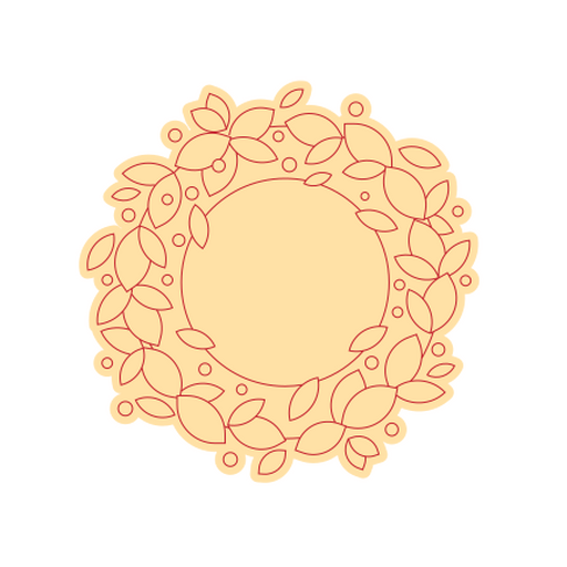 Circular floral frame design for decorative use PNG Design