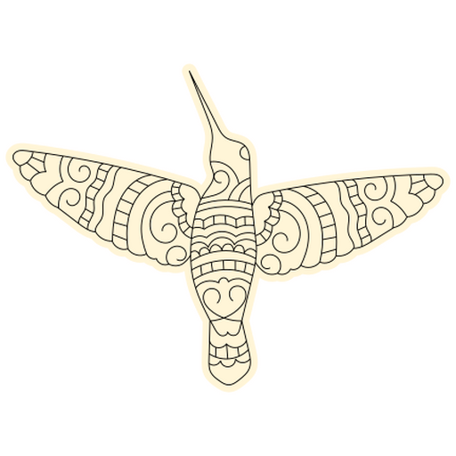 Kompliziertes Kolibri-Strichzeichnungsdesign PNG-Design