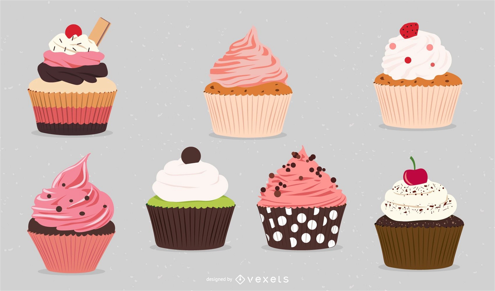 Free vector cupcakes