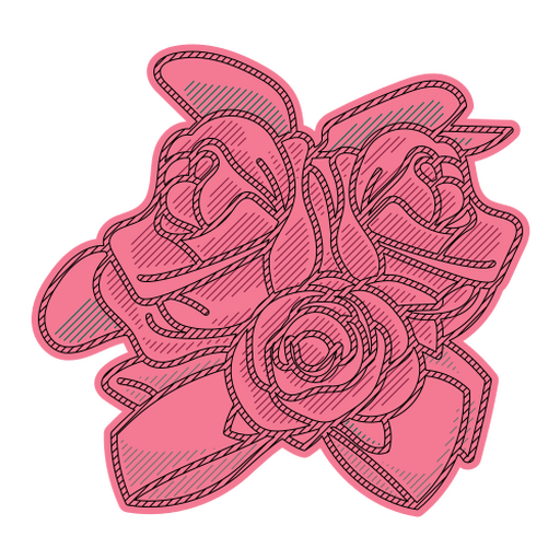 Komplizierte Rosenstraußillustration PNG-Design