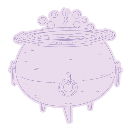 Quirky bubbling potion cauldron illustration design PNG Design