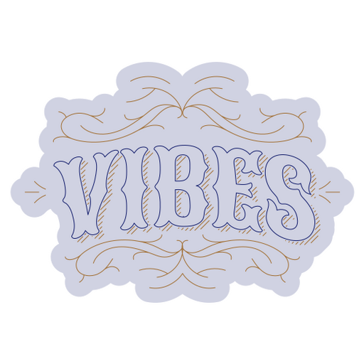 Stylish vibes typography design PNG Design