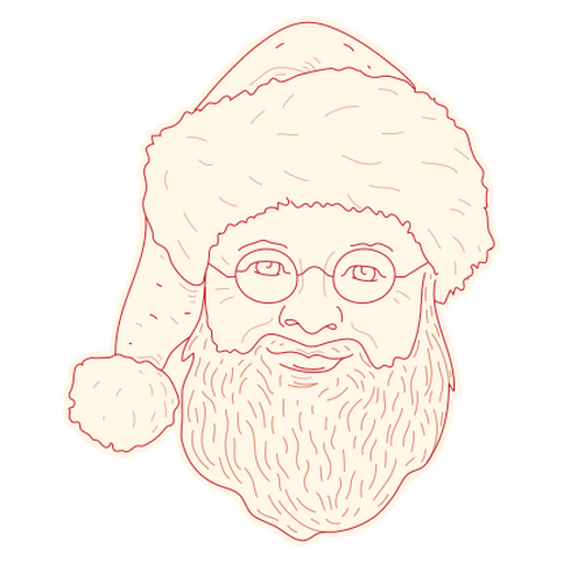 Ilustración caprichosa de Papá Noel con gafas Diseño PNG