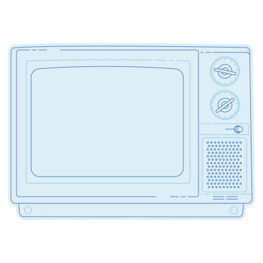 Ilustración de un televisor de inspiración vintage Diseño PNG