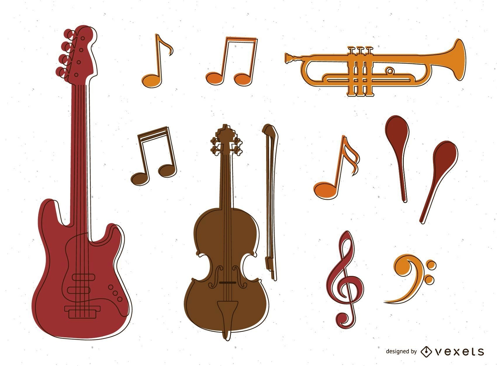 Musikinstrumente und Noten