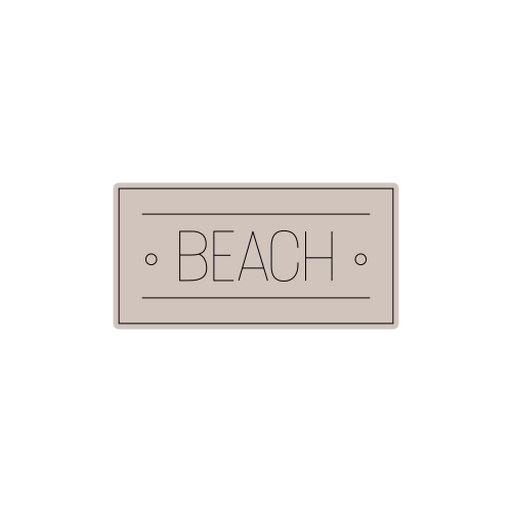 Diseño minimalista de letrero de playa Diseño PNG
