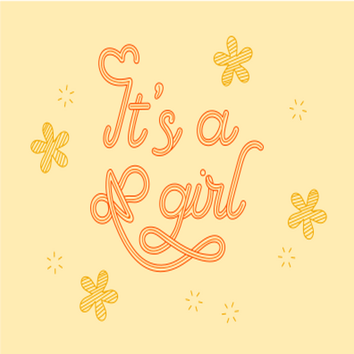 Charming baby girl announcement design PNG Design
