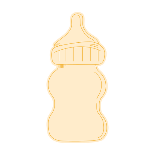 Cute baby bottle outline design PNG Design