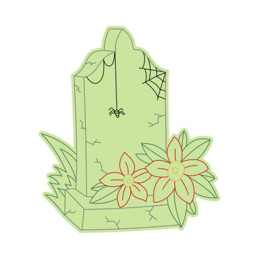 Ilustración lúdica de una lápida de cementerio Diseño PNG
