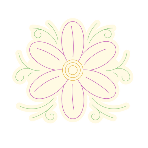 Stylish floral illustration with swirls PNG Design