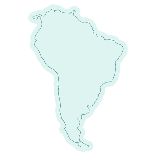 Design estilizado de mapa da América do Sul Desenho PNG