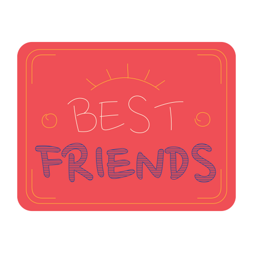 Diseño tipográfico vibrante de mejores amigos para ropa informal. Diseño PNG