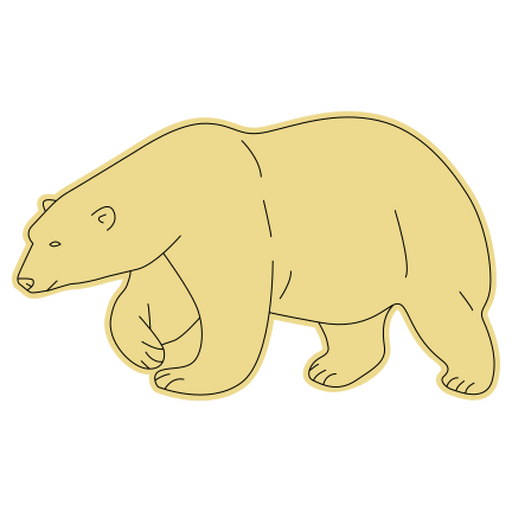Ilustración estilizada de oso amarillo Diseño PNG