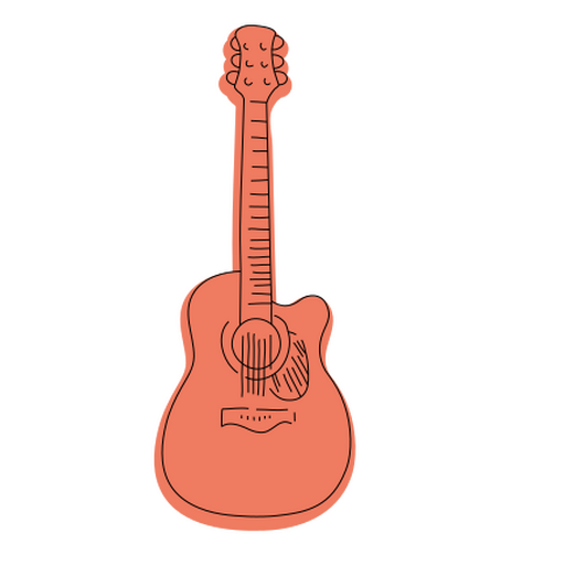 Diseño artístico de contorno de guitarra acústica vintage Diseño PNG