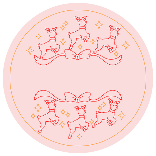 Charming festive reindeer design with ribbons PNG Design