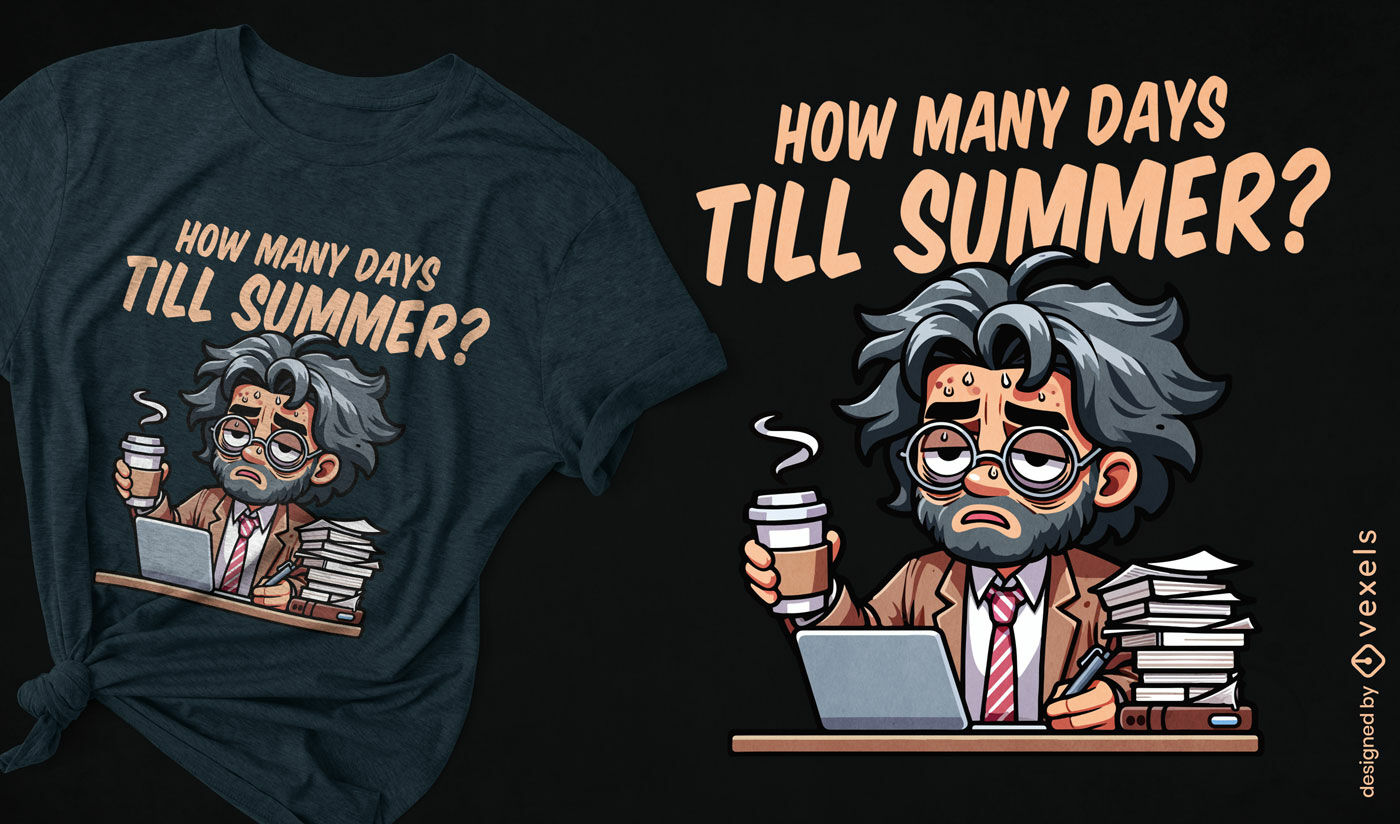 Lustiges T-Shirt-Design für müde Lehrer mit Kaffeemotiv