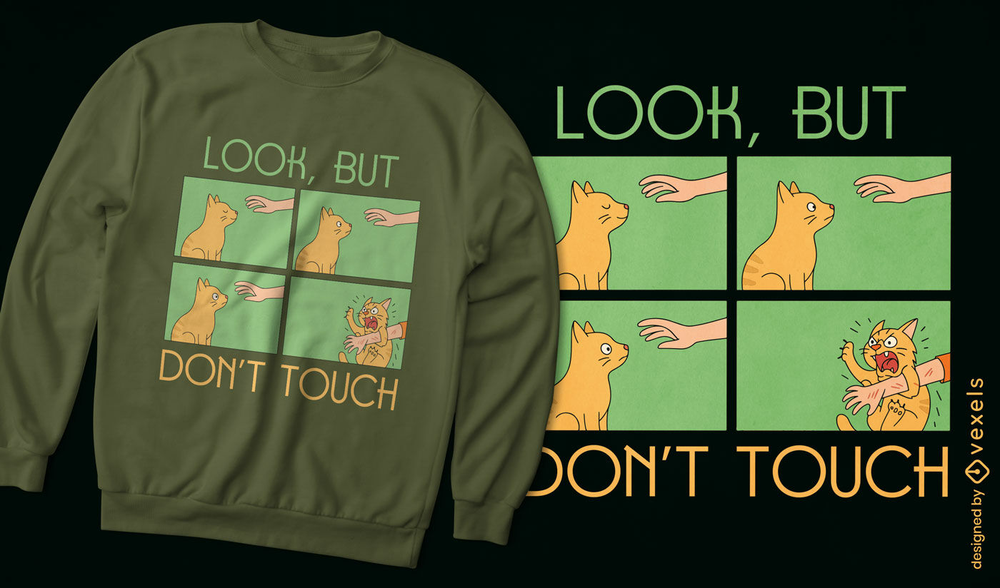 Lustiges Katzen-Comic-Meme-T-Shirt-Design