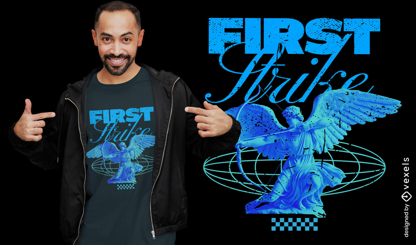 First strike angel statue t-shirt design