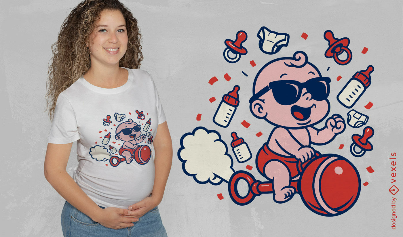 Cooles Baby-T-Shirt-Design mit Flasche