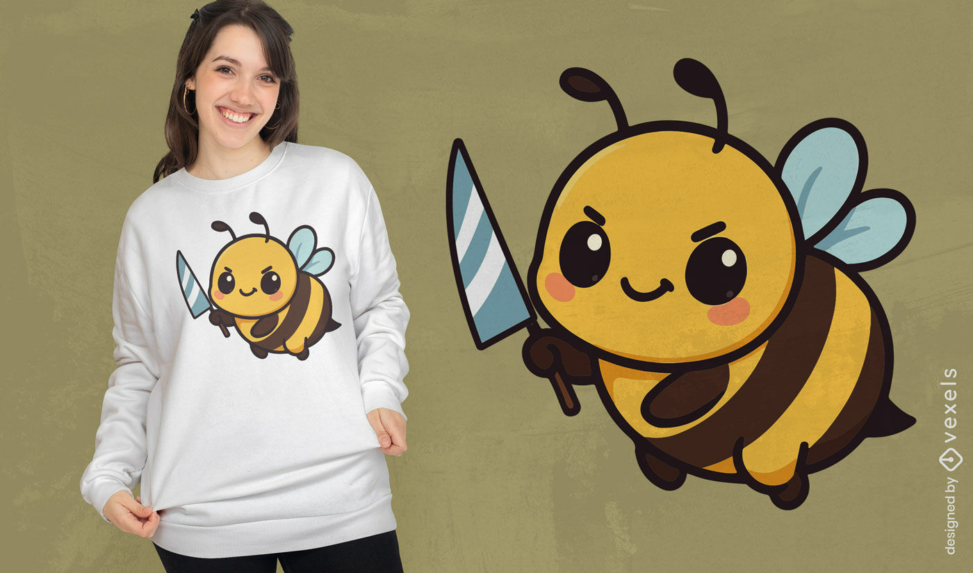 Bee with knife t-shirt design