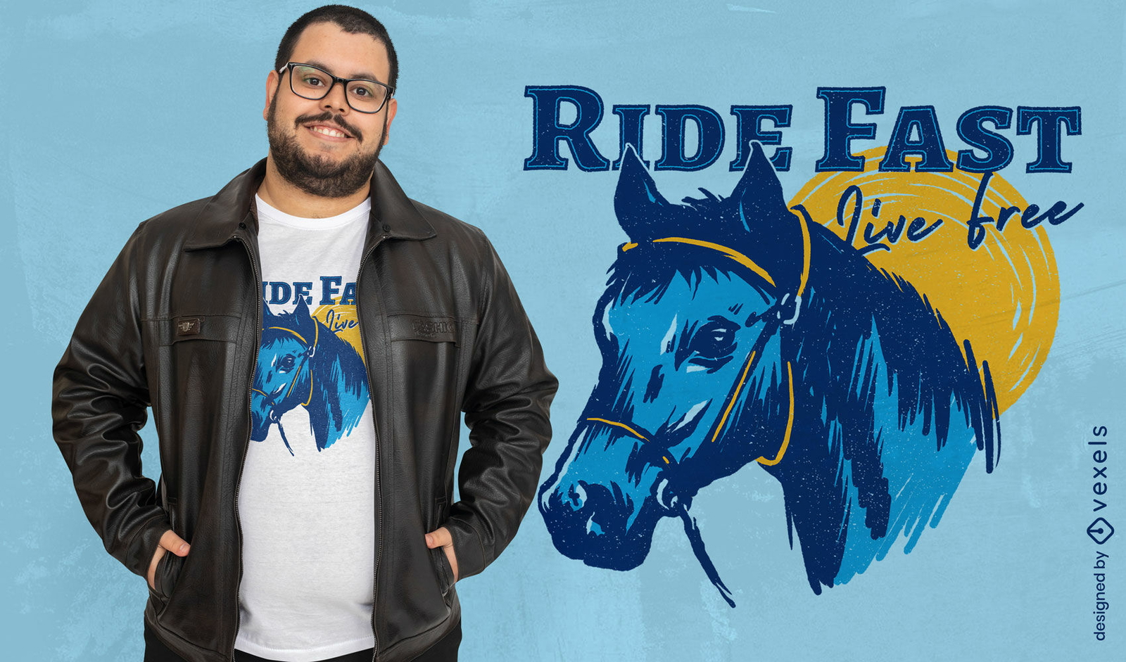 Diseño de camiseta de caballo de inspiración ecuestre.