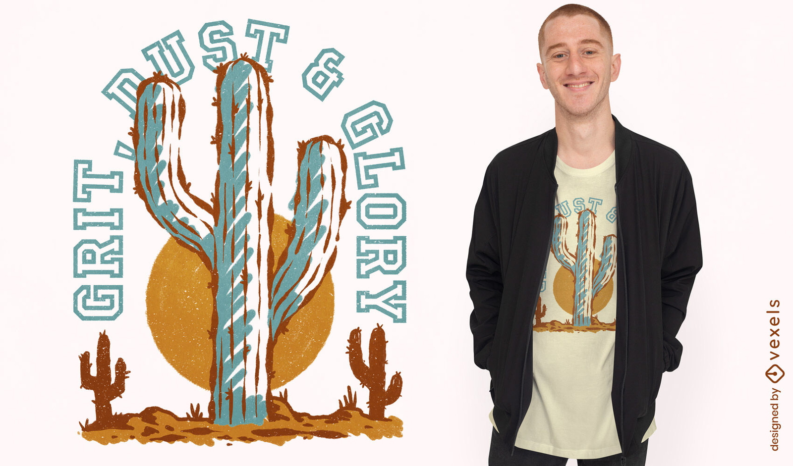 Dust and glory cowboy psd t-shirt design