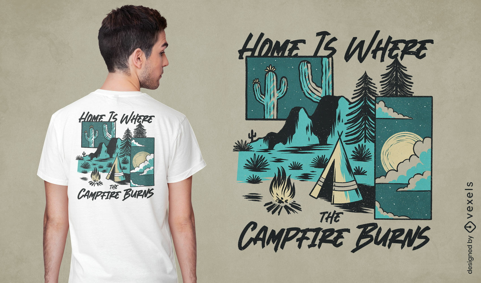 Campfire home t-shirt design