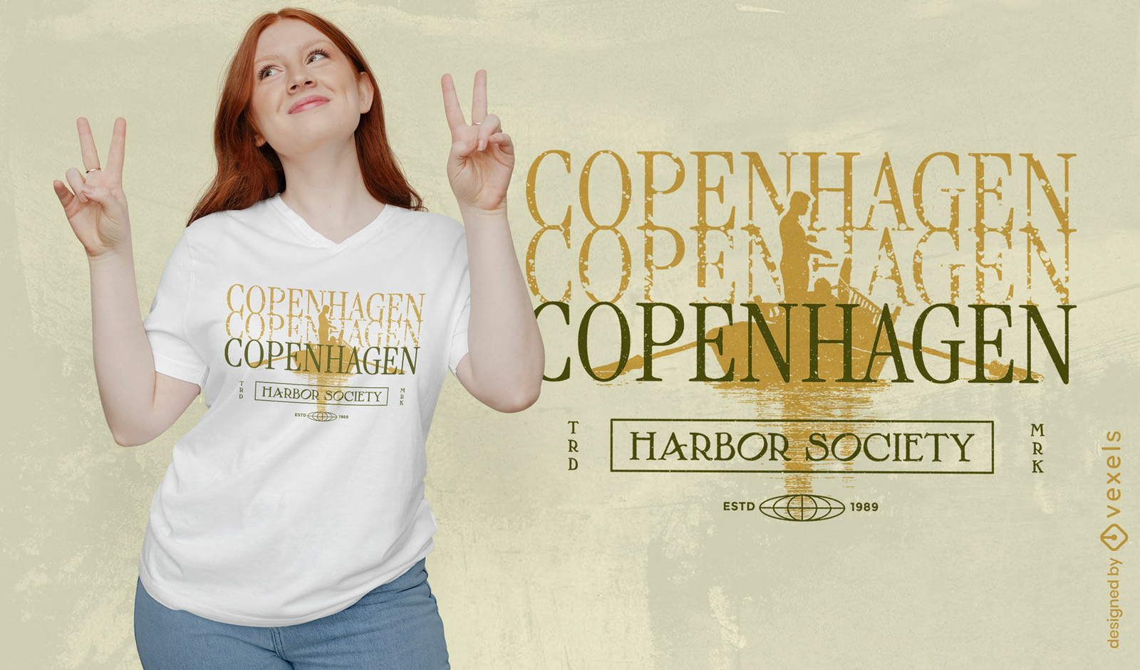 Design de camiseta psd da sociedade de Copenhague