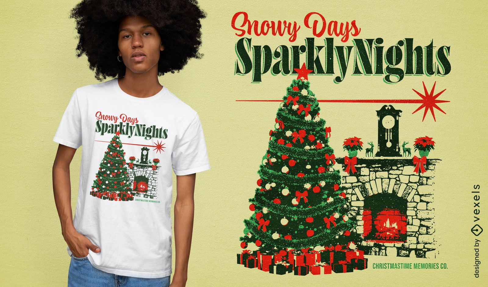 Christmas tree Vintage t-shirt design