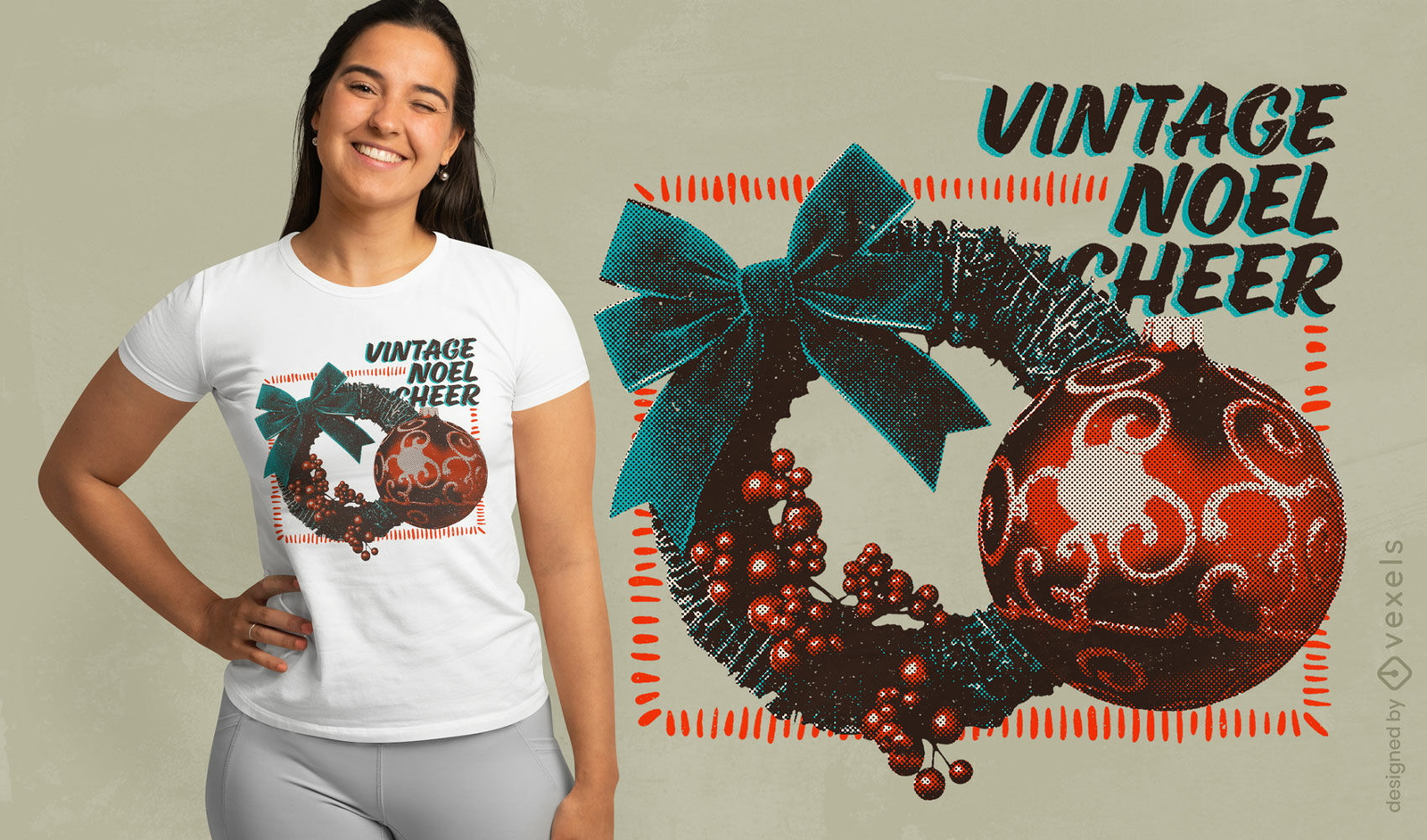 Weihnachtsschmuck-PSD-T-Shirt-Design