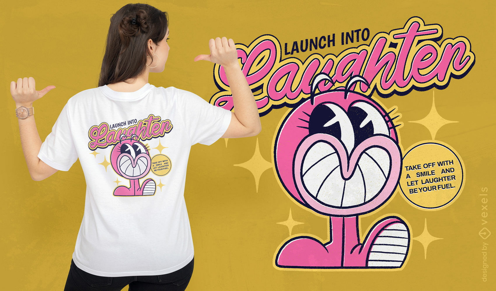 Camiseta psd de chicle de dibujos animados retro