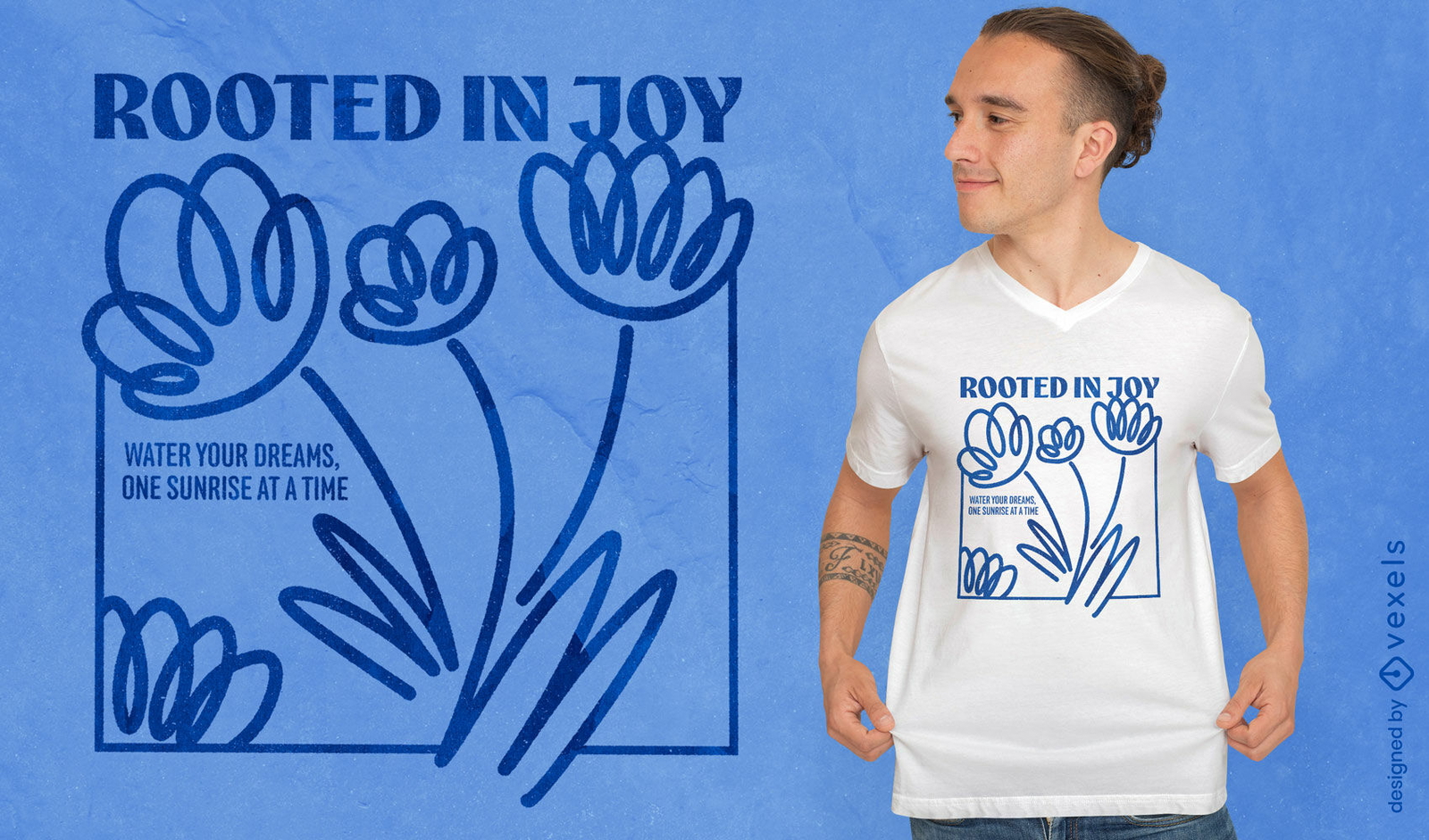 T-Shirt-Design mit floralem Doodle-Motiv