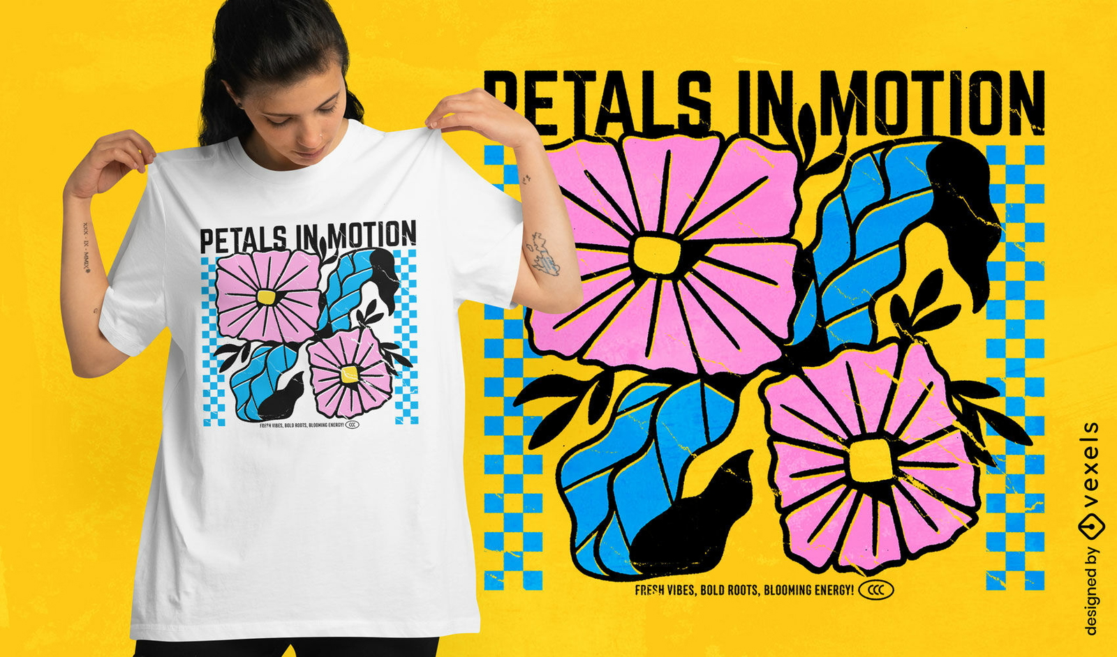 Floral doodle psd t-shirt design