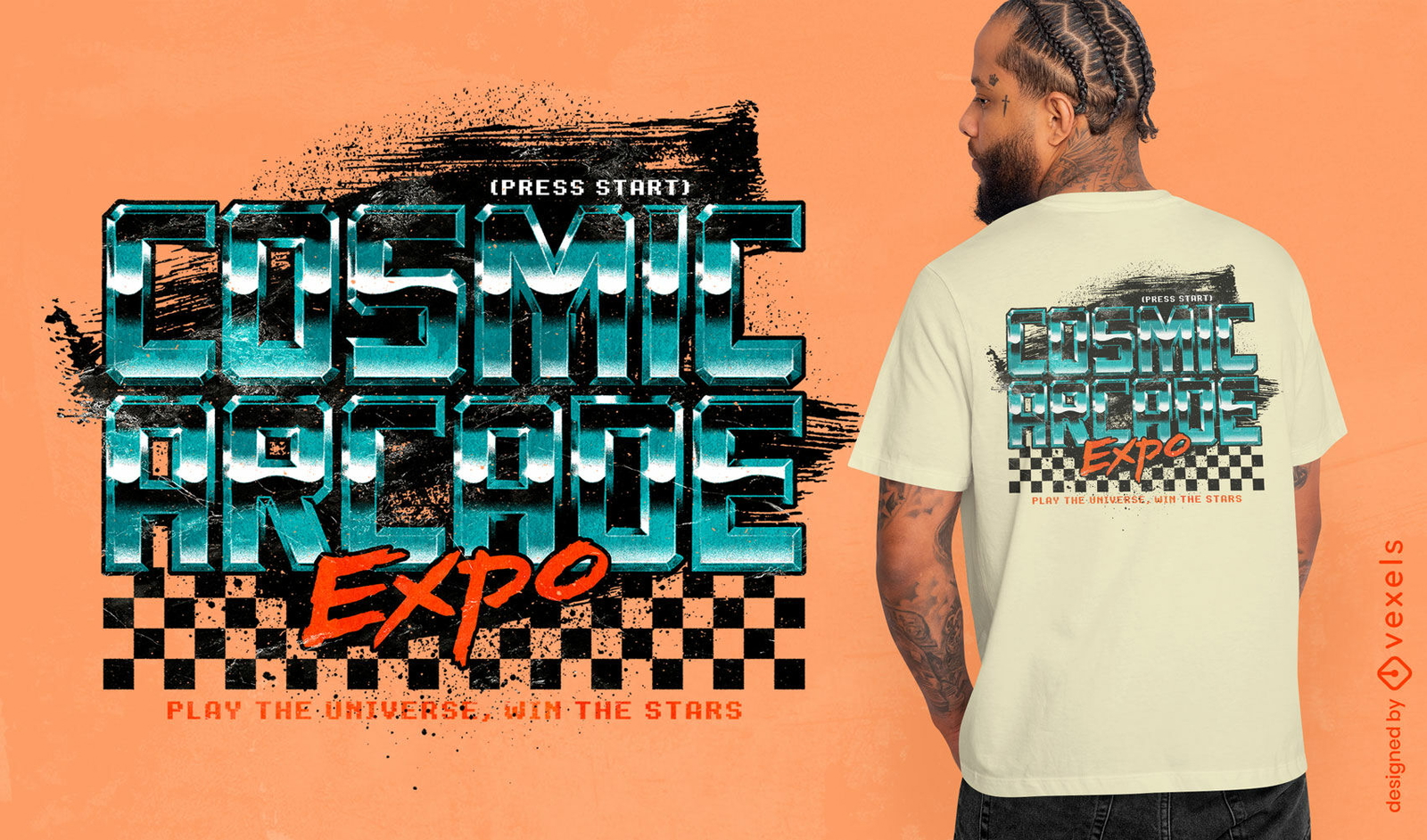 Diseño de camiseta psd de Cosmic Arcade
