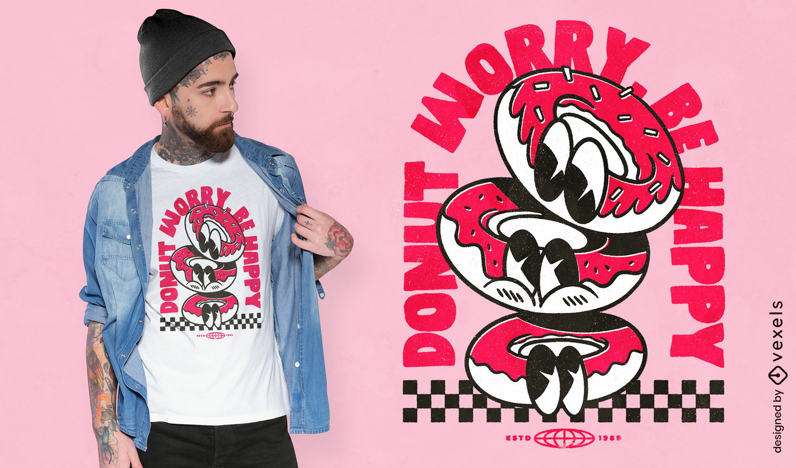 Diseño de camiseta con cita divertida de donut