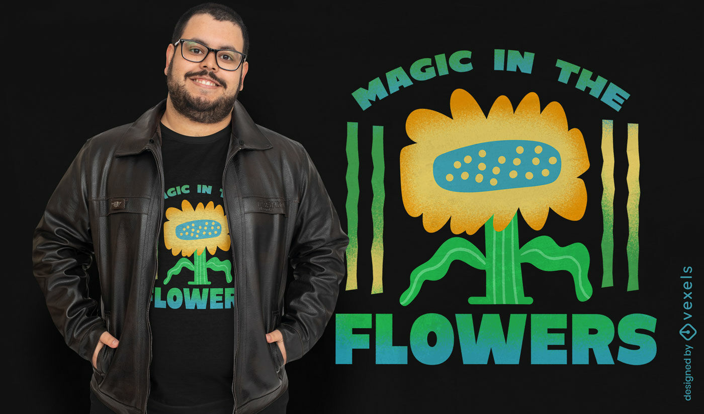 Playful sunflower quote textured t-shirt design