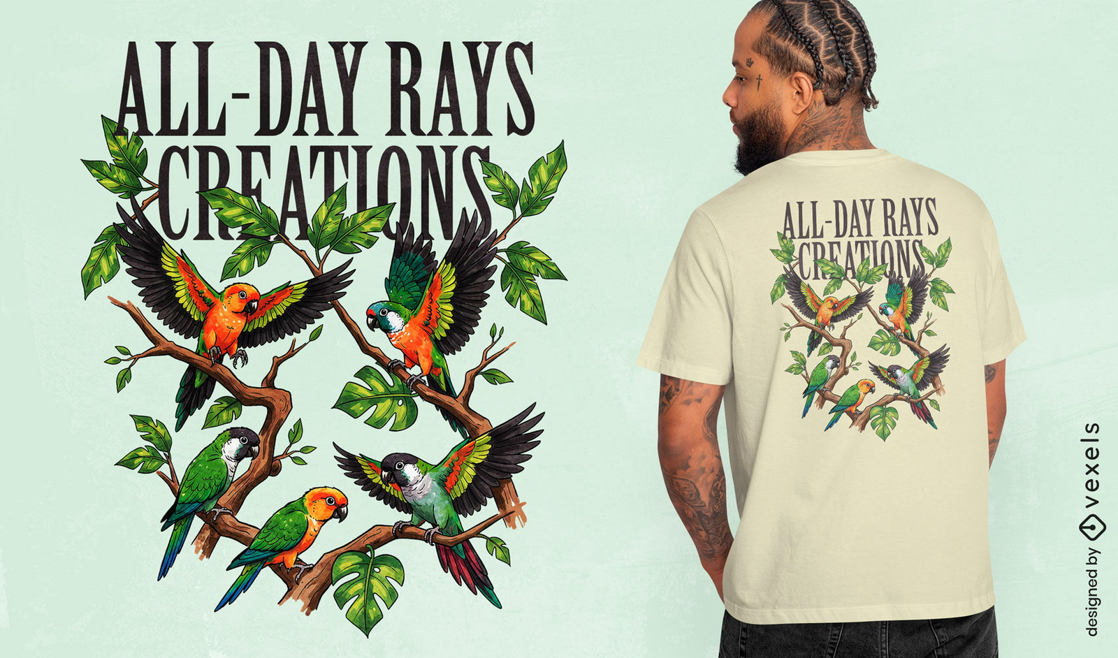 T-Shirt-Design ?Vogel-Tagsonnenstrahlen?