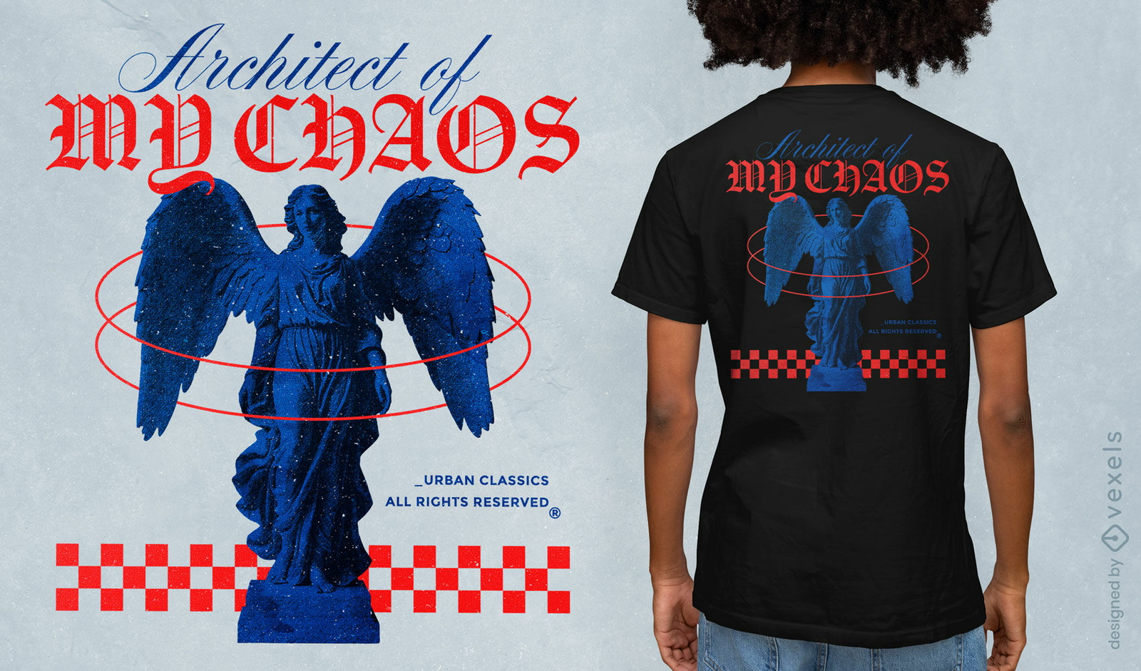 Design de camiseta PSD com estátua streetwear