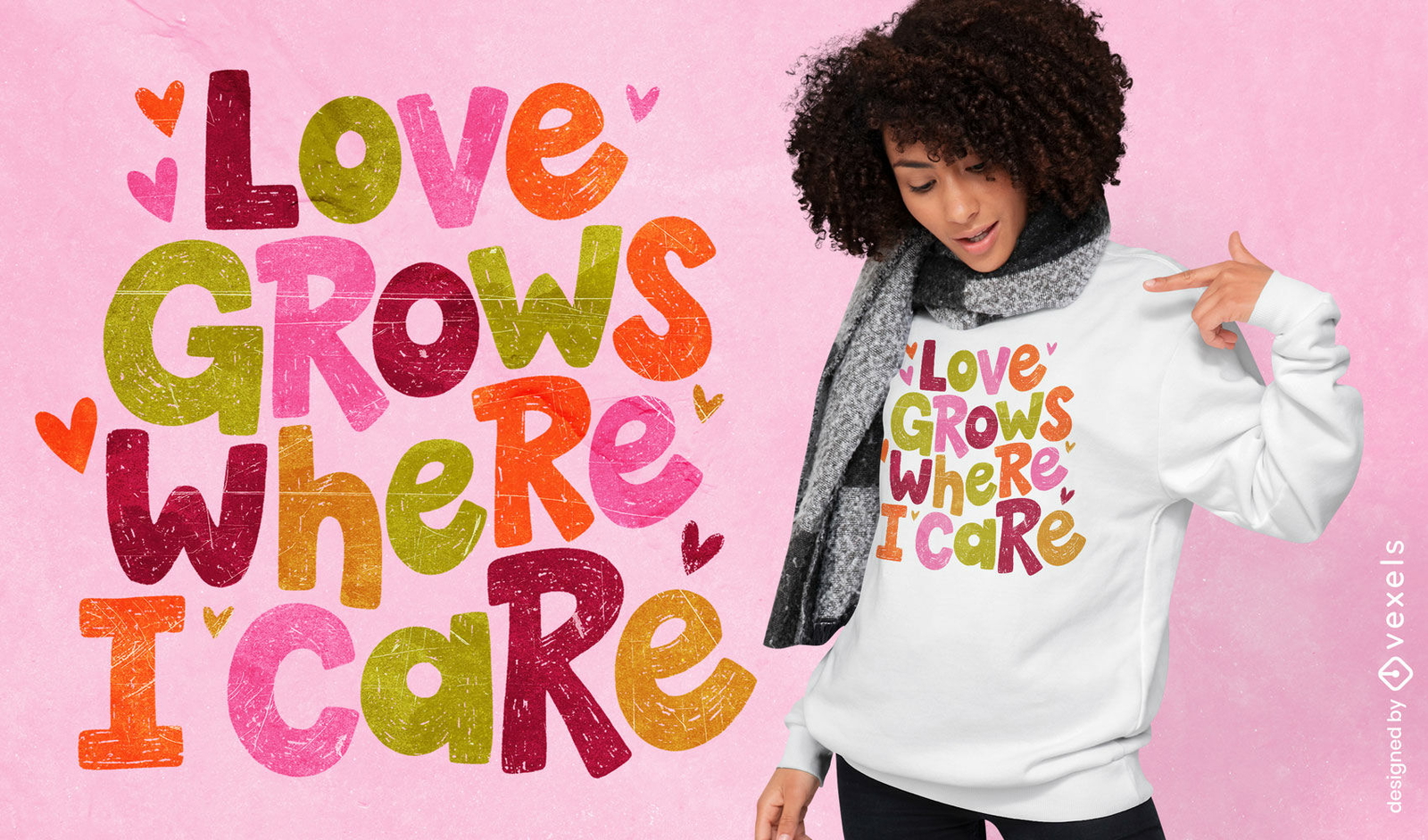 Love grows here psd t-shirt design