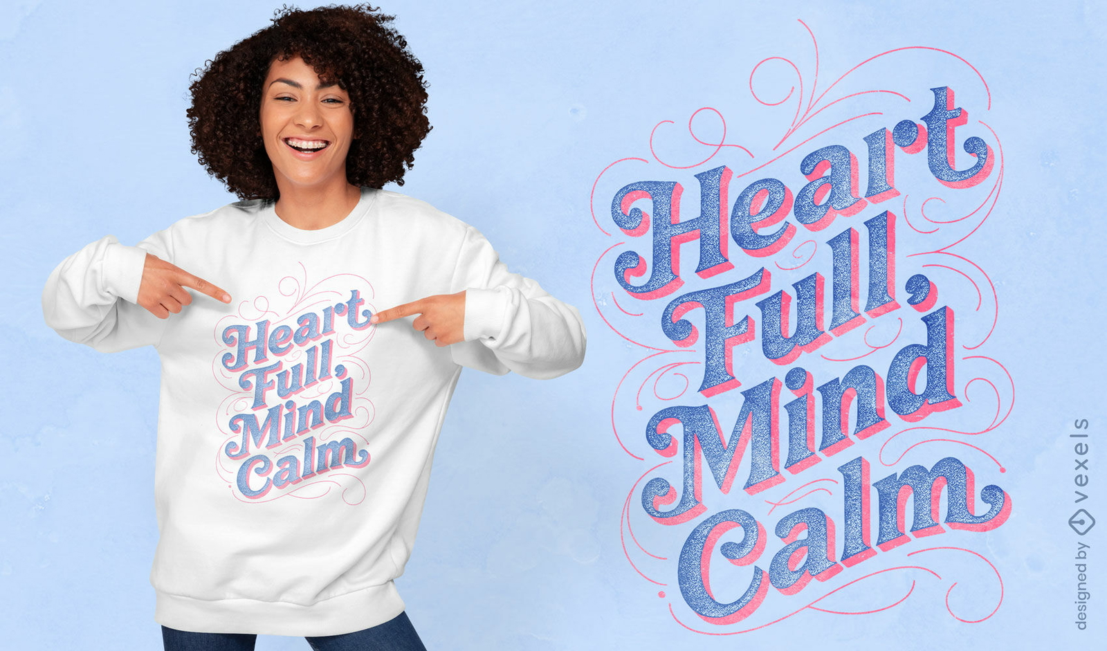 Heart full psd t-shirt design