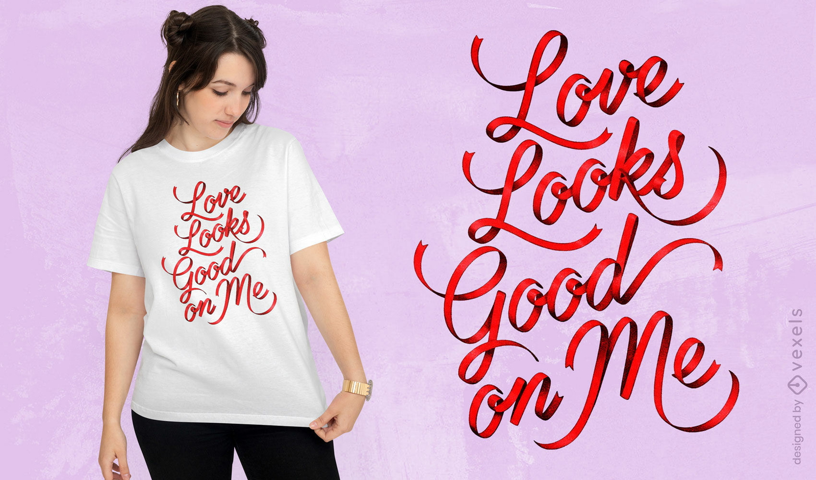 Design de camiseta "O amor fica bem em mim"