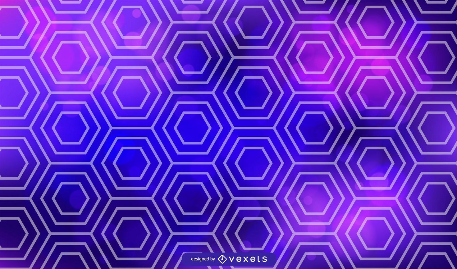 Vector hexagonal azul y morado