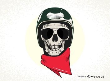 Cráneo con vector de casco militar
