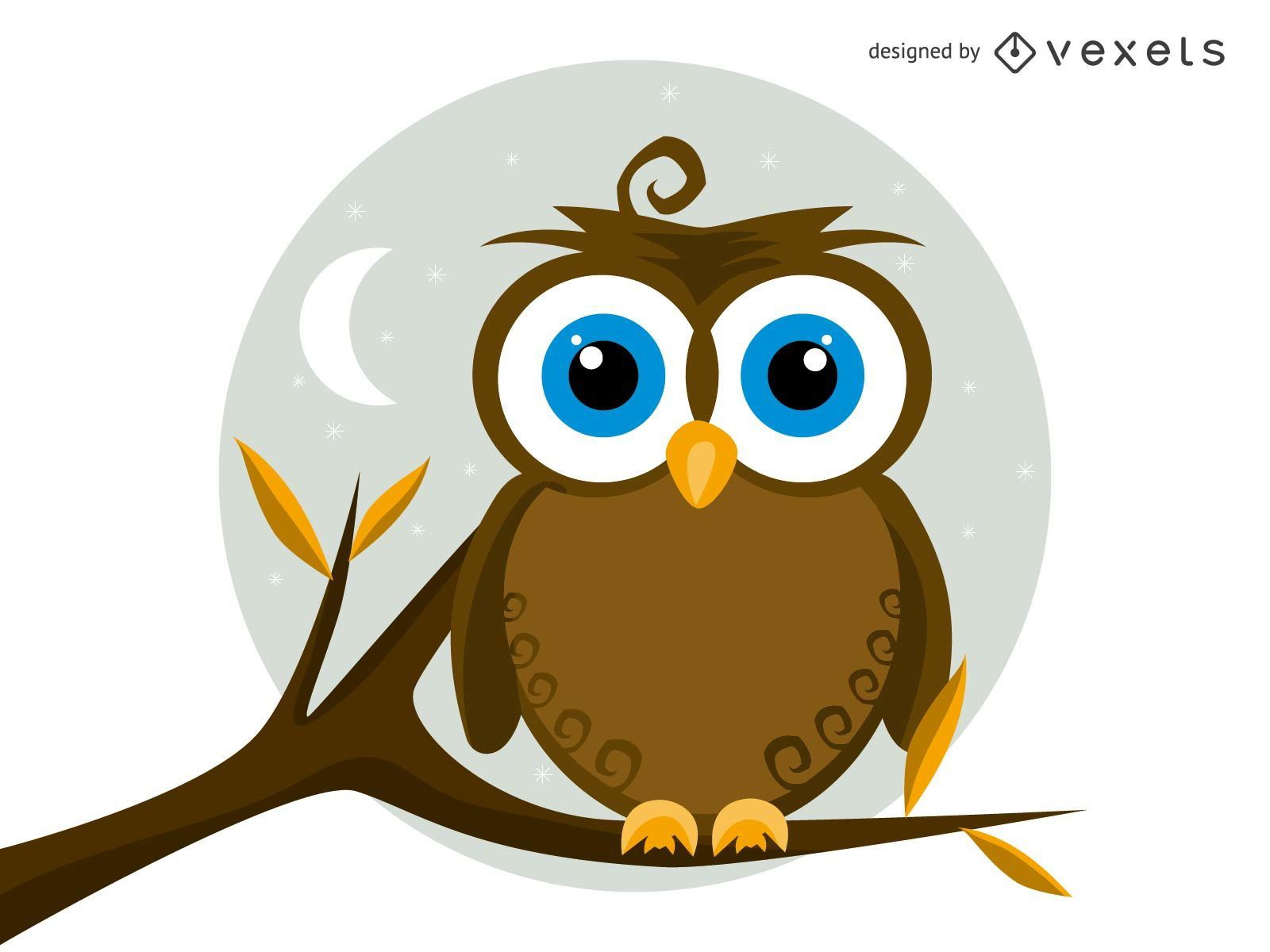 Isolated Vector Owl Illustration